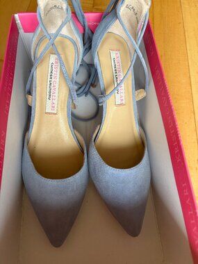 Strappy light blue Kristin Cavallari heels